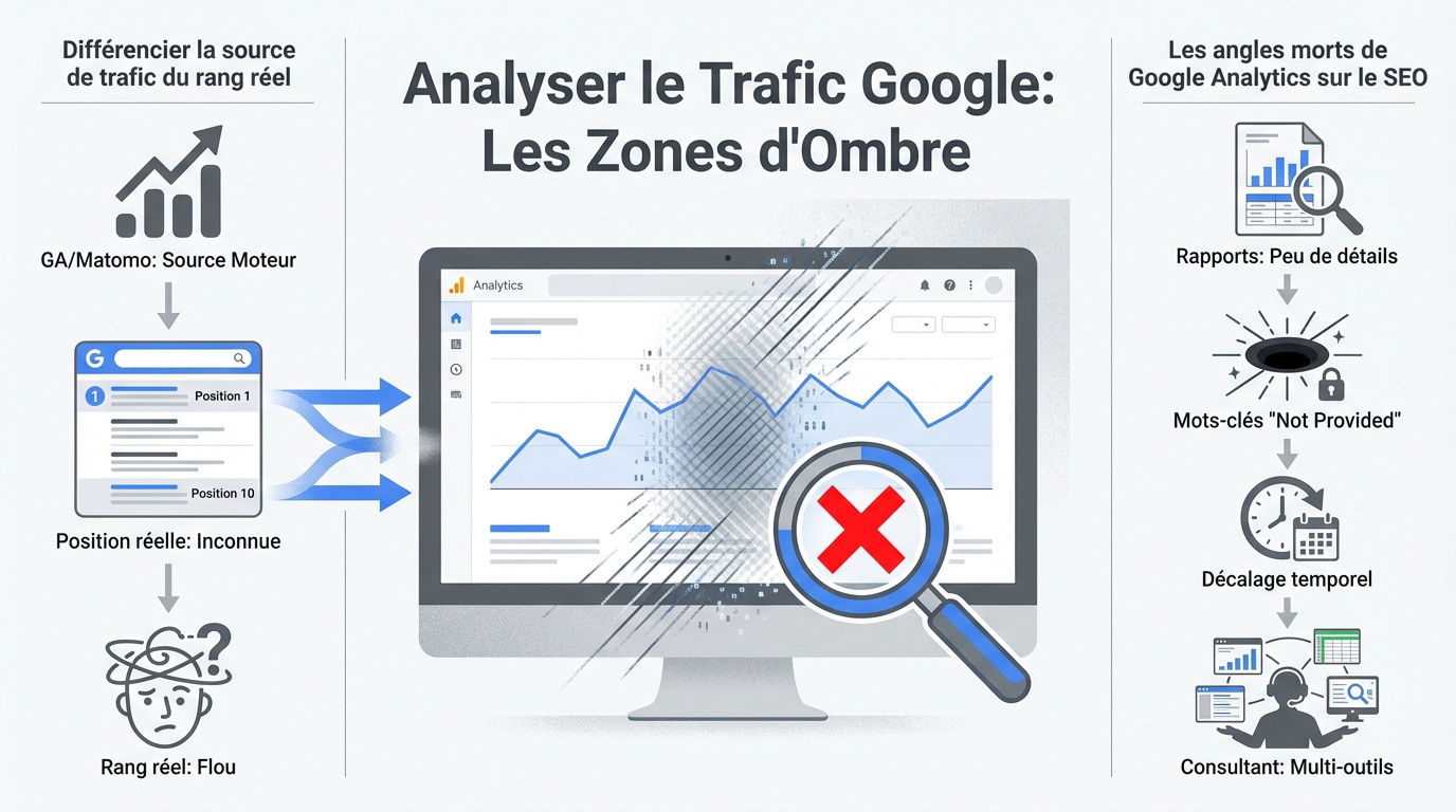 Analyse des zones d'ombre du trafic Google et limites de positionnement