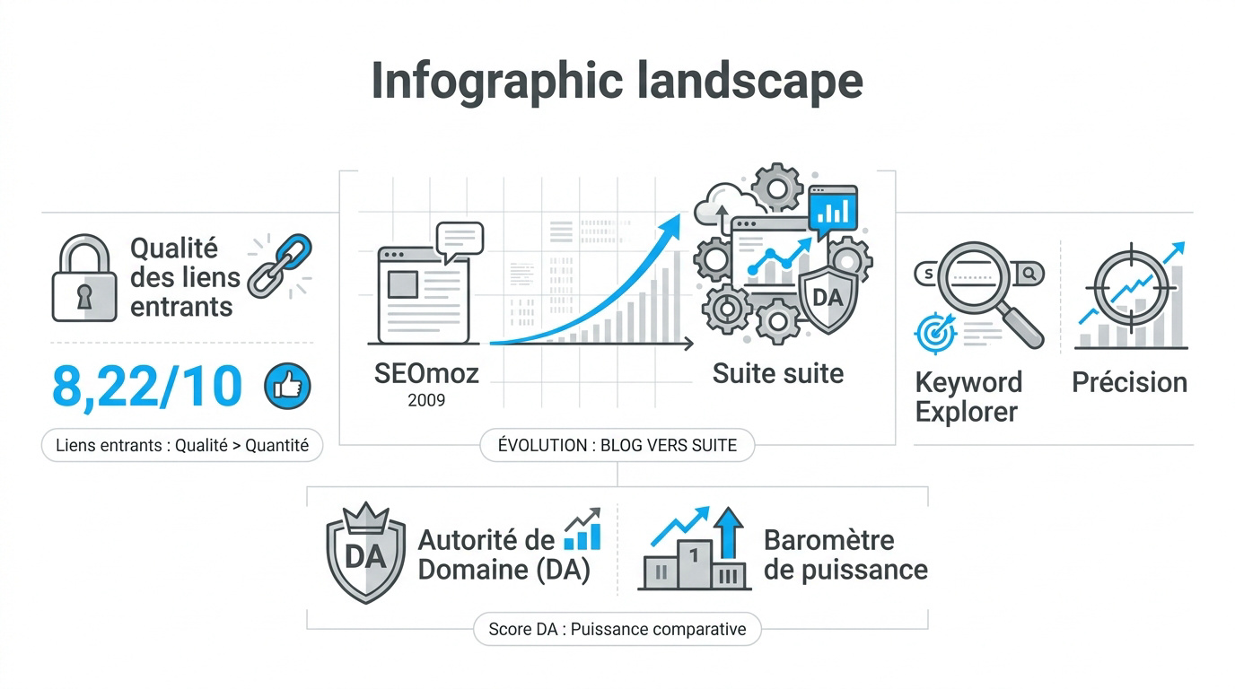 Infographie sur l'évolution du paysage SEO et les indicateurs d'autorité