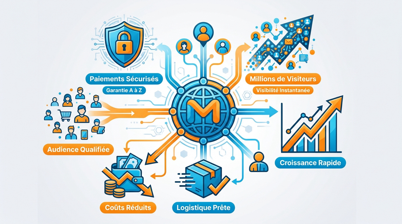 Vendeur analysant sa croissance sur une marketplace e-commerce